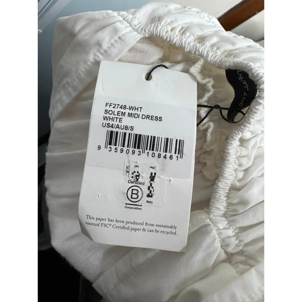 Faithful the Brand Solem White Midi Dress Small NWT - Picture 7 of 7